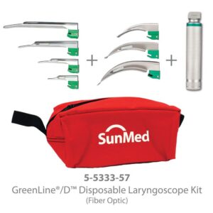 GreenLine/D Macintosh & Miller Disposable Laryngoscope Kit with Reusable Handle