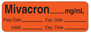 Muscle Relaxants Precut Labels